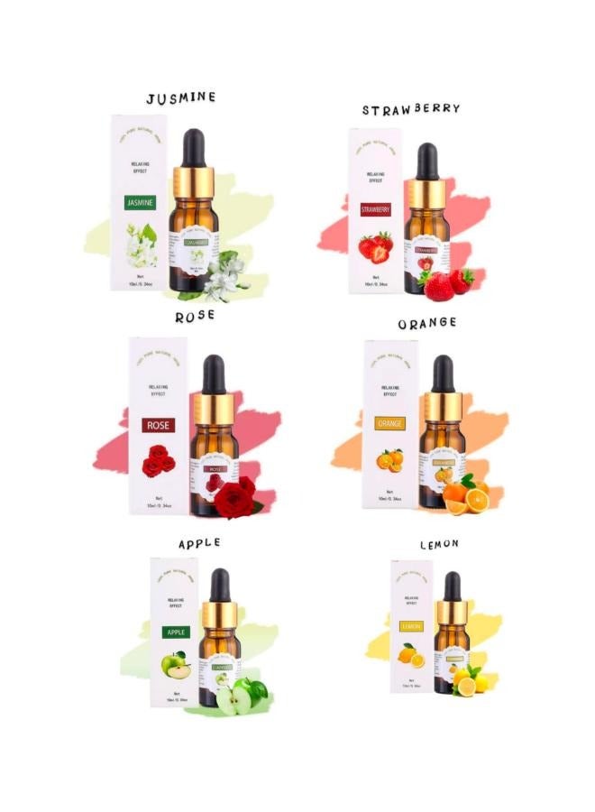 6 Pieces 10ml  100% Pure Natural Different Scents Essential Oil with Relaxing Effect of Humidifier and Diffuser