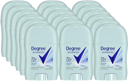 Degree Womens Travel Deodorant Shower Clean 18Pack  72H Body Heat Activated Mini Antiperspirant 05 Oz Ea