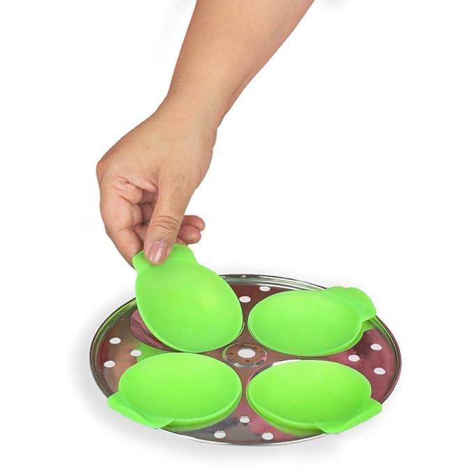 AENCI ENTERPRISE AENCI Premium Silicone Idli I Idly Maker I Idli Liners Original, Green | | Multipurpose- Dhokla Maker | Cupcake I Muffin Maker | Non -Stick | Perfect round shaped Idlis I Food Grade Silicone | BPA Free | Minimum Wastage of Batter | No greasing | Oven, Microwave & Dishwasher Safe (Green (pack of 1) pcs-8) - Image 2