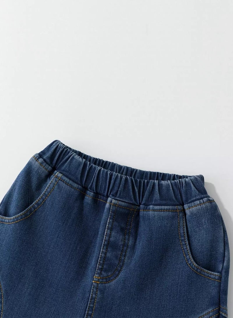 Girls High Waist Colorful Striped Hem Jogger Jeans  - Image 5