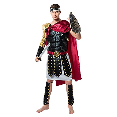 ReneeCho Men Roman Gladiator Solider Costume Halloween Adults Soldier Warrior Armor Spartan Costumes - Image 1