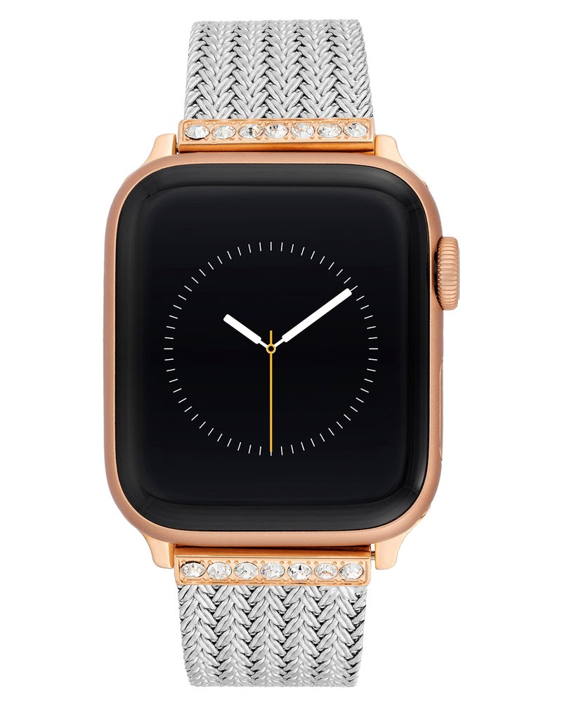Anne Klein Mesh Fashion Band for Apple Watch Secure Adjustable Apple Watch Replacement Band Fits Most Wrists 384041mm Silver - Image 2