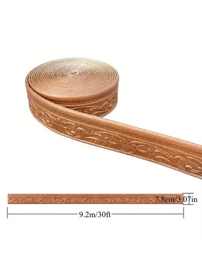 شريط زخرفي ذاتي اللصق ثلاثي الأبعاد للجدران ذهبي 362.2 بوصة طويلة - Image 3