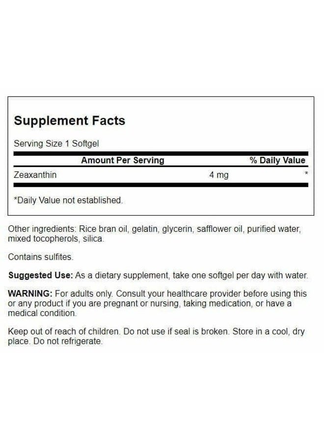 SWANSON Ultra Zeaxanthin 4 Mg 60 Softgels - Image 2