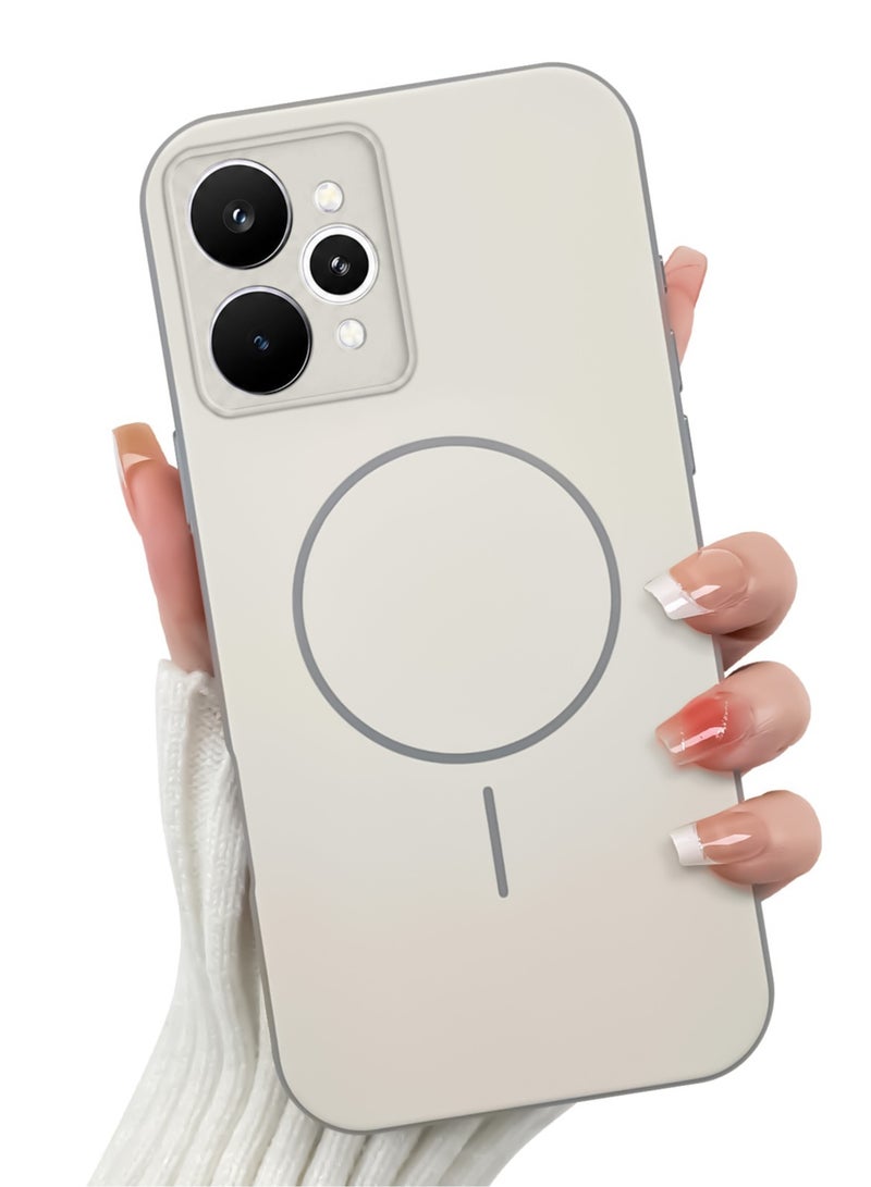 Hybrid Acrylic Protective Case For Realme 15 Pro/Relme 15 – Hard Clear Back with Silicone Bumper & Trendy Ring Design – white