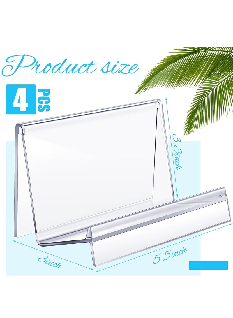 Purse Display Stand, Clear Acrylic Wallet Display Stand Holder Purse Jewelry Stand Handbag Display Stand Acrylic Purse Organizer for Bag Phone Cards Cosmetic Store Business, 5.5 x 3.3 x 3 Inch (4 Pcs)  - Image 2