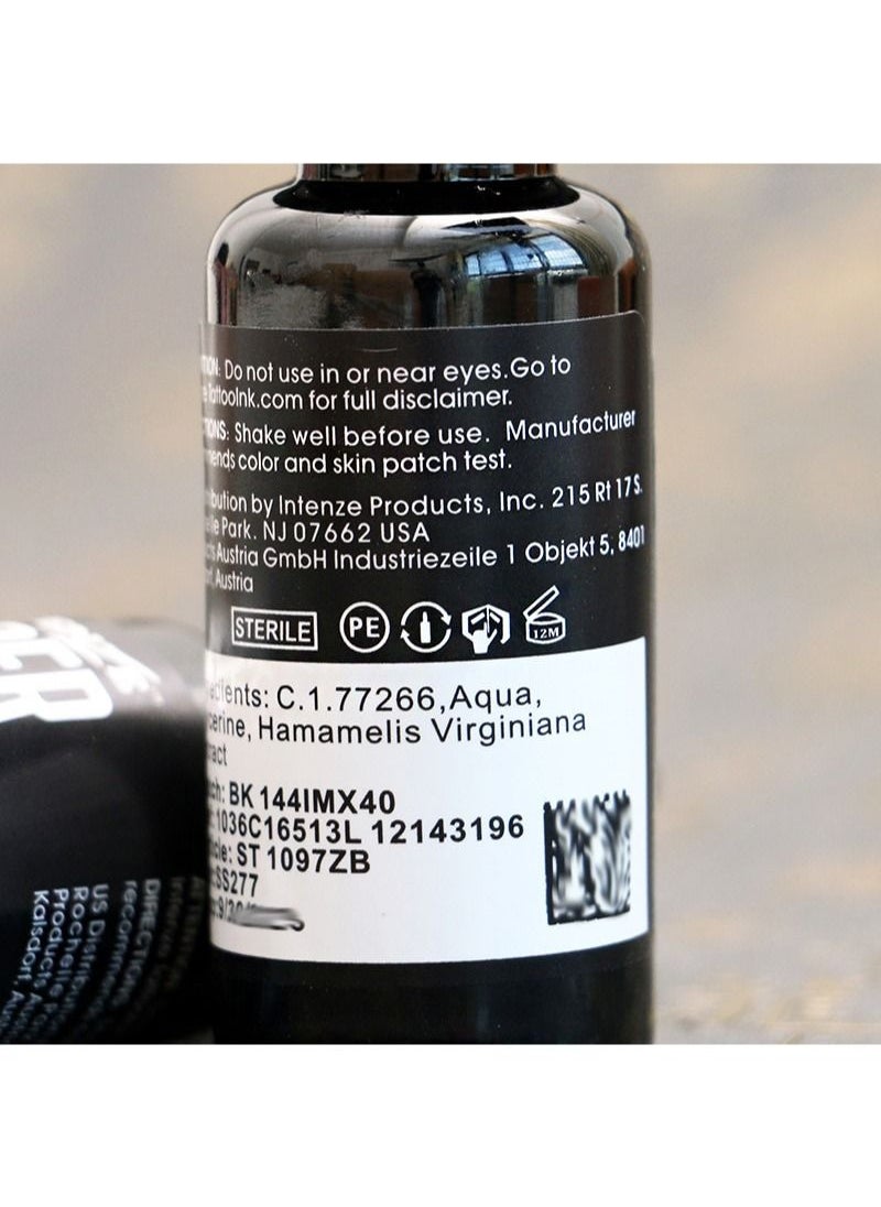Intenze - Tattoo Pigments, Professional Tattoo Inks, Skin Safe Permanent Tattoos, Vegan (Black 29.6ml) - Image 1
