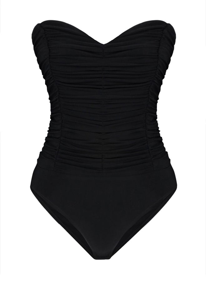 trendyol Black Lined Draped Stud Knitted Body - Image 1