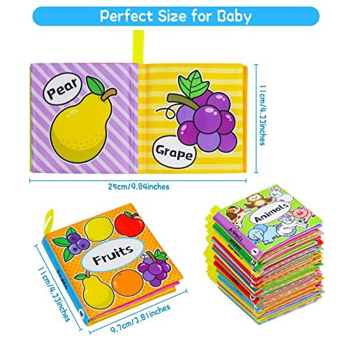 OKOOKO 12PCS Soft Baby Books Soft Cloth Books Bath Toys Crinkle Washable NonToxic Early Education Preschool Learning Toy for Newborns Babies Infants Toddlers Kids - Image 5
