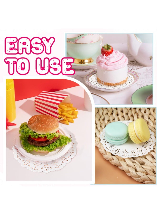 Fasola Lace Doilies Paper 100 Pieces, 16cm Round Lace Paper Placemats for Tables, Cake, Baking, Wedding Decoration (White) - Image 4