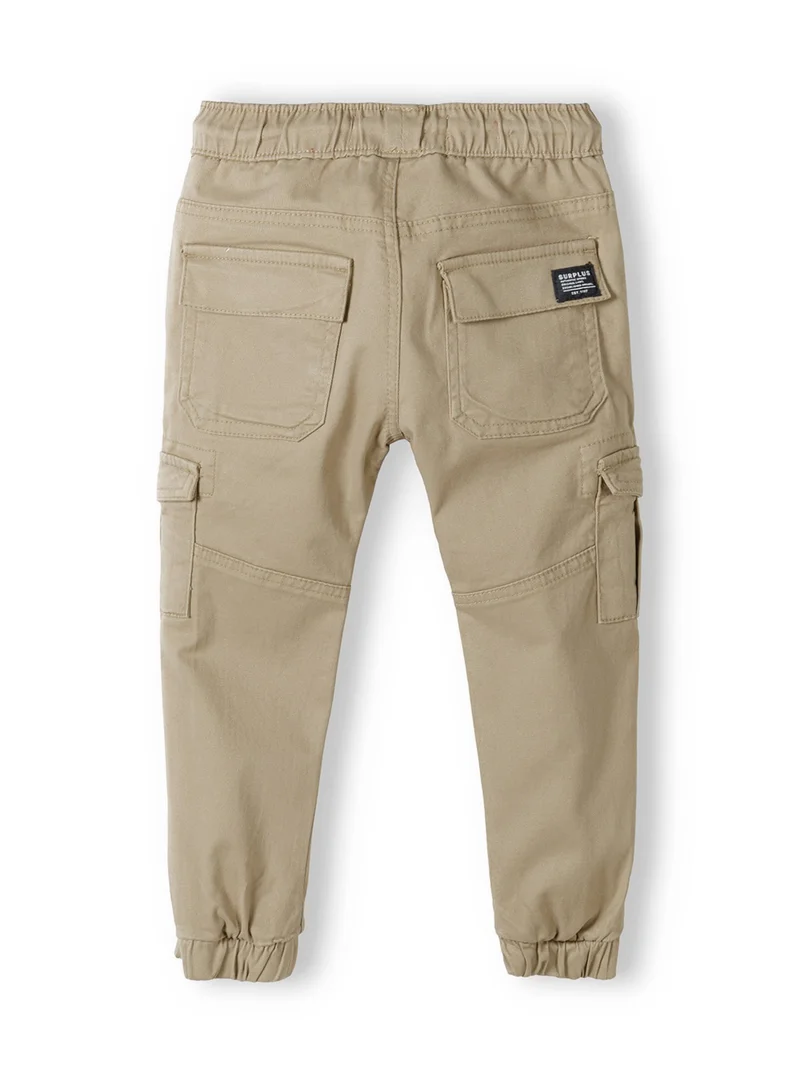 MINOTI Kids' Twill Cargo Trousers with Elastic Waist and Cuffed Ankles