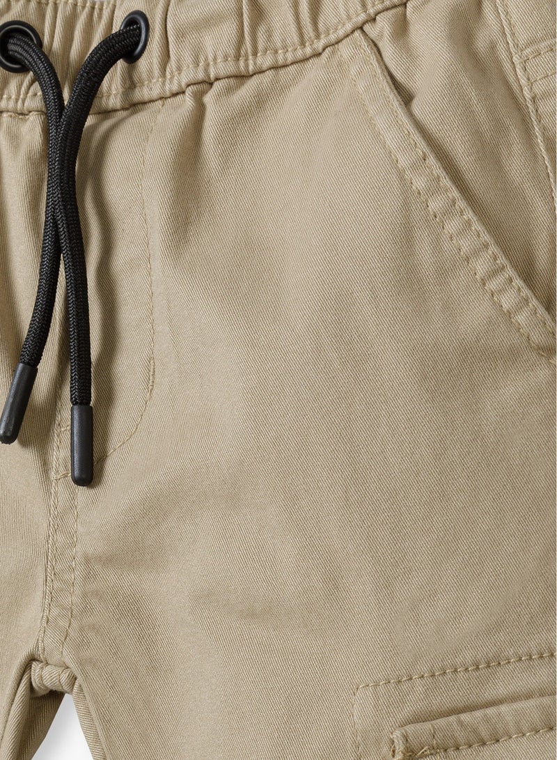 مينوتي بنطال كارجو للأطفال من قماش تويل بخصر مطاطي وساق برباط - Image 3