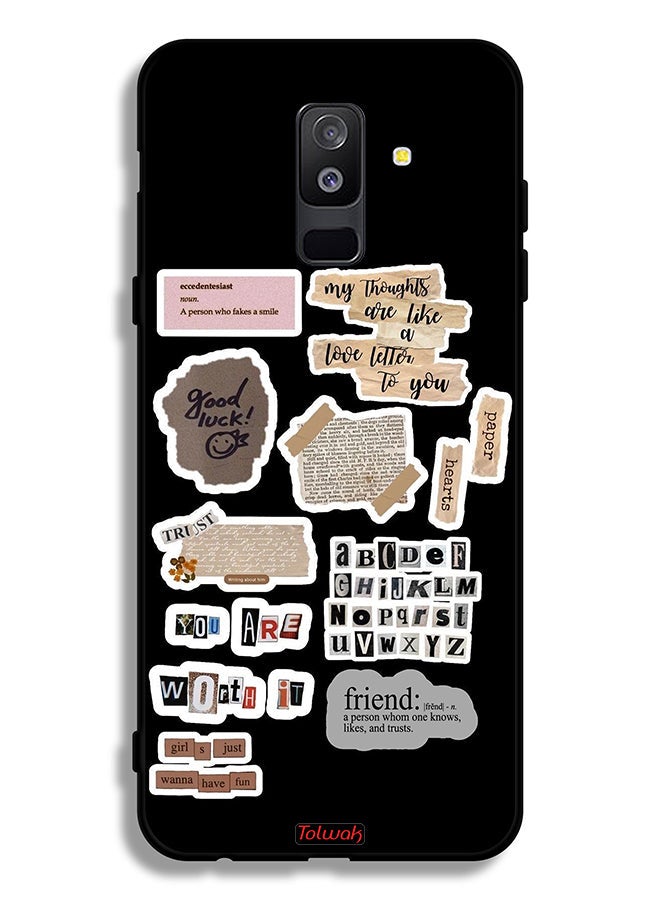 Tolwak غطاء حماية لجهاز سامسونج جالاكسي A6 بلس (2018) مع ملصقات اقتباسات حظ جيدة - Image 1