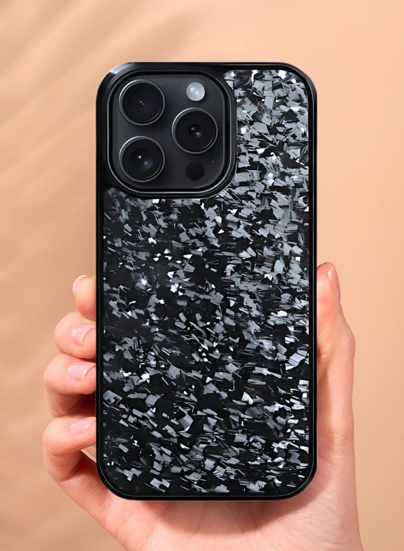 SOLARAE Real Carbon Fiber iPhone Case - Lightweight, Drop Protection (iPhone 14 Pro Max) Silver - Image 3