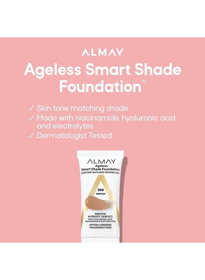 Almay Anti-Aging Foundation, Smart Shade Face Makeup with Hyaluronic Acid, Niacinamide, Vitamin C & E, Hypoallergenic-Fragrance Free, 800 Deep, 1 Fl Oz (Pack of 1) - Image 2