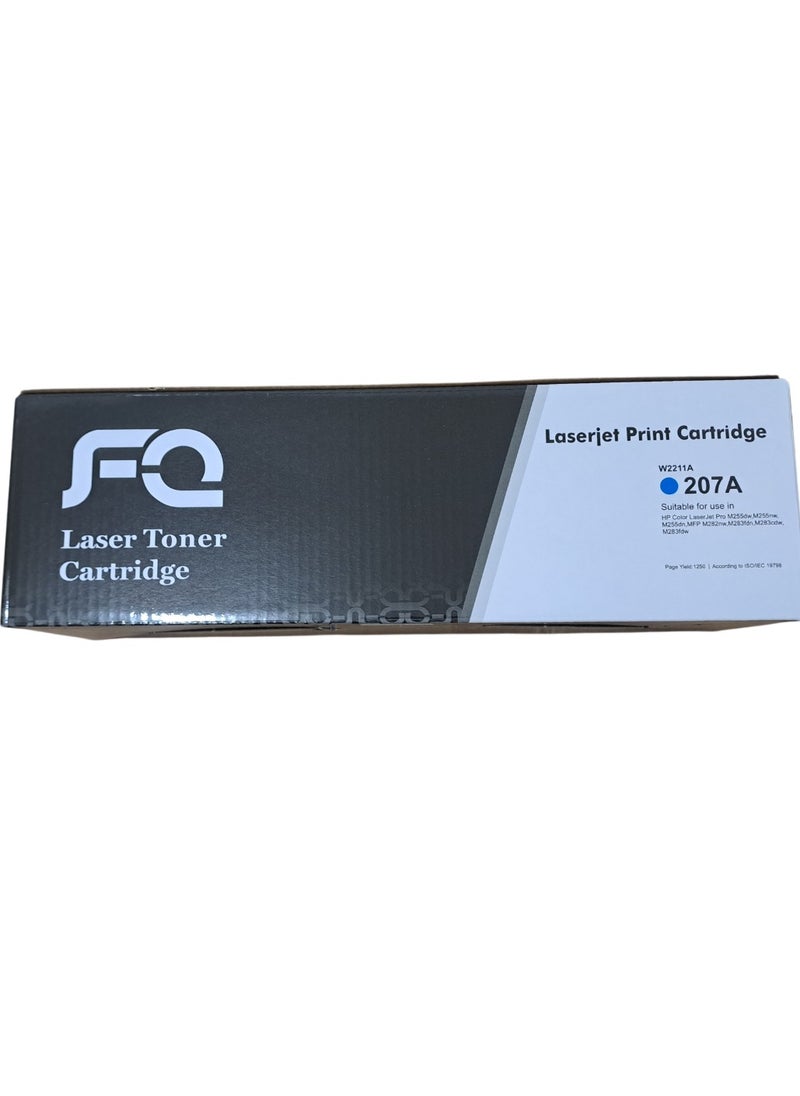 FQ - FQ 207A High yeild Toner Cartridge Cyan Compatible for HP W2211A Toner, Work for Color Pro M255dw M255nw MFP M282nw M283 Series Printers, 1 piece (with Chip) - Image 1