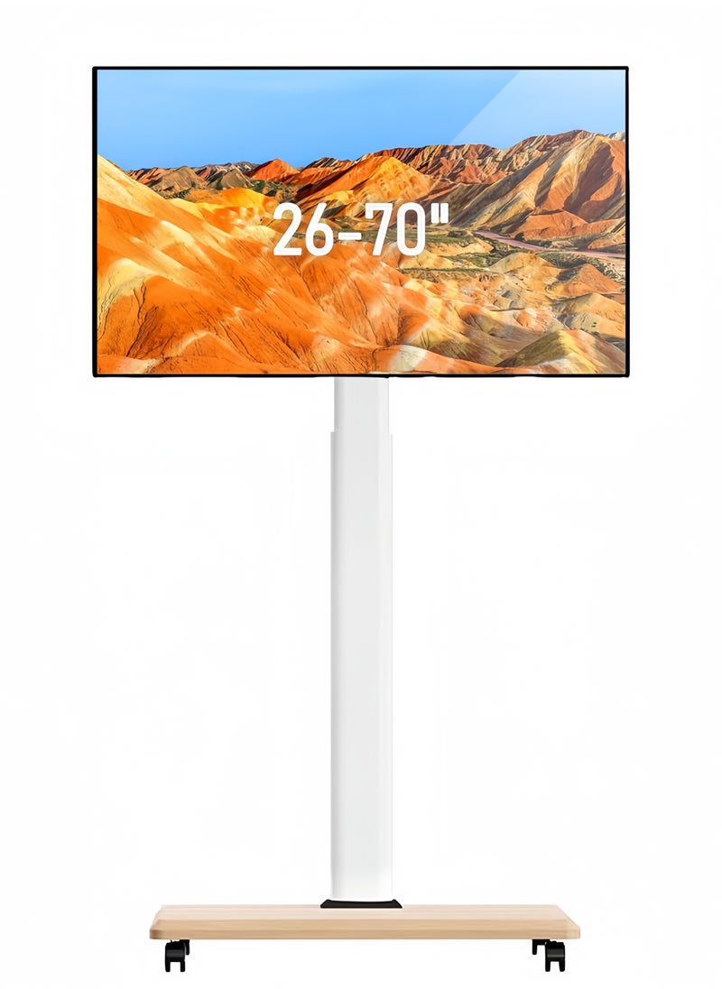 FlashHawk Rolling TV Floor Stand for 26 to 70 inch TVs with 1-Shelf Storage Base,Portable Mobile Cart with Wheels, with Swivel Mount,Corner Universal Stands for Bedroom, Outdoor  - Image 1