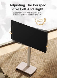 FlashHawk Rolling TV Floor Stand for 26 to 70 inch TVs with 1-Shelf Storage Base,Portable Mobile Cart with Wheels, with Swivel Mount,Corner Universal Stands for Bedroom, Outdoor  - Image 3