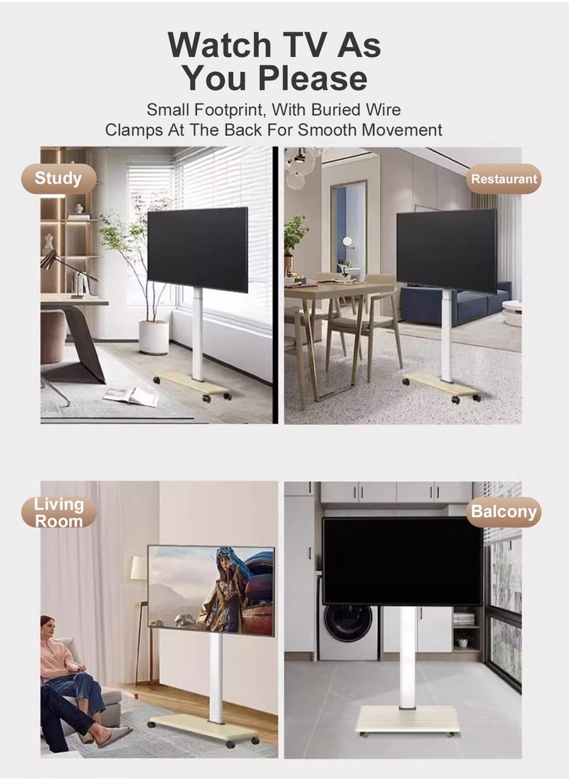 FlashHawk - Rolling TV Floor Stand for 26 to 70 inch TVs with 1-Shelf Storage Base,Portable Mobile Cart with Wheels, with Swivel Mount,Corner Universal Stands for Bedroom, Outdoor - Image 1