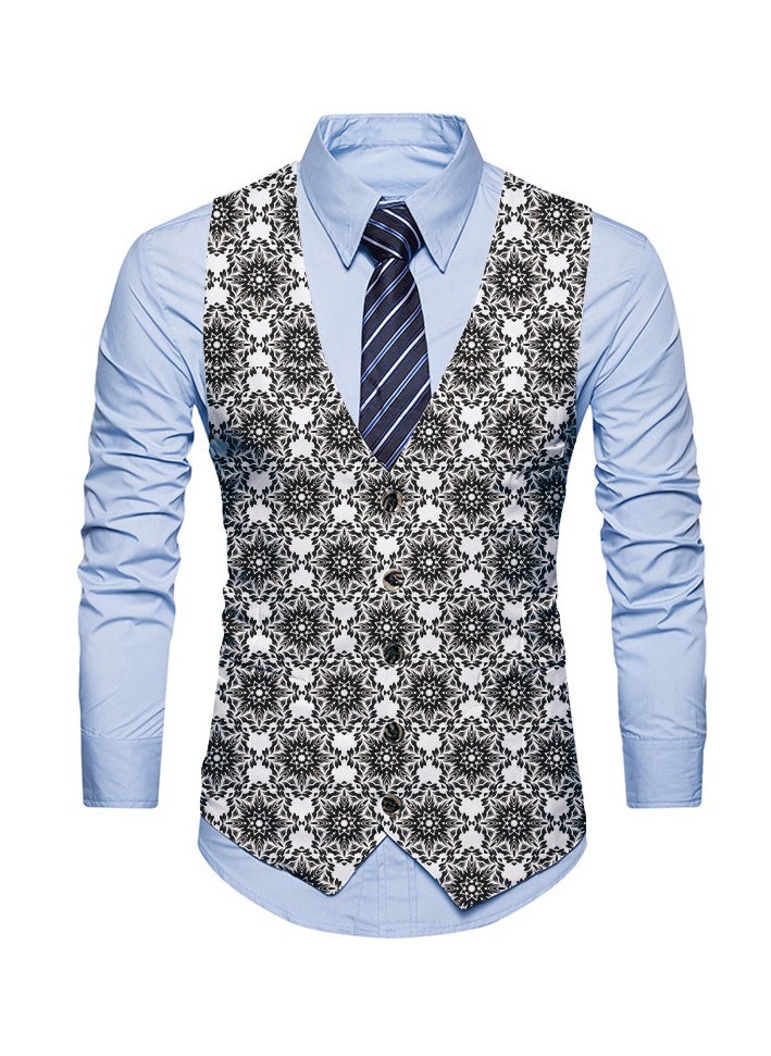 KUYING New Fashionable Personalized Printed Men's Suit Vest  - Image 1