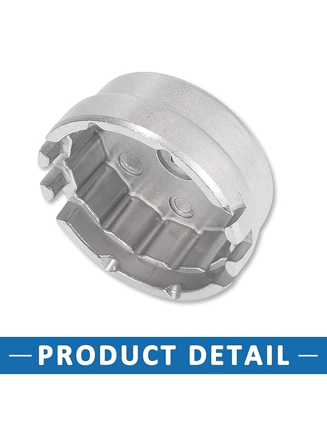 Oil Filter Cap Wrench 14 Flutes 6 Slots Oil Filter Cap Removal Tool For Toyota Corolla 2009-2016 Aluminum Alloy (Silver)  - Image 4