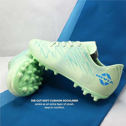 Nivia Encounter Mg 11 Football Stud for Men, Synthetic Leather Upper, Lightweight Insole,High-Shear Strength TPU Outsole (Pastel Green) UK-07 - Image 4