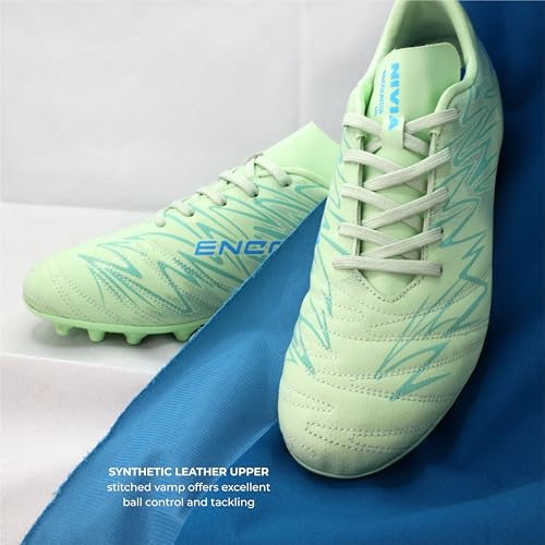 Nivia Encounter Mg 11 Football Stud for Men, Synthetic Leather Upper, Lightweight Insole,High-Shear Strength TPU Outsole (Pastel Green) UK-07 - Image 2