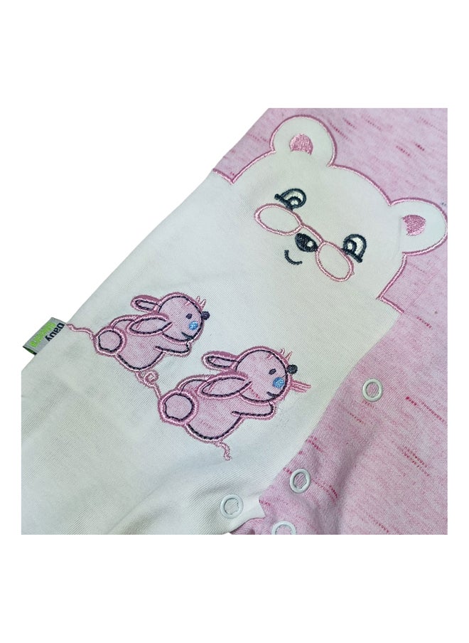 BabyShoora Baby Girls Footed Jumpsuit with matching icecap  - Image 4