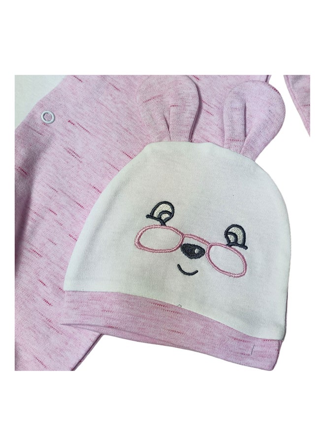 BabyShoora Baby Girls Footed Jumpsuit with matching icecap  - Image 5