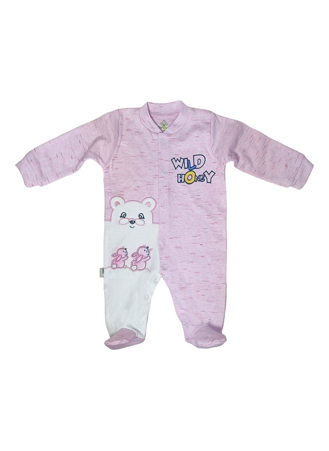 BabyShoora Baby Girls Footed Jumpsuit with matching icecap  - Image 2
