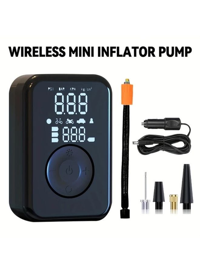 Black Portable Air Compressor Pump Rechargeable 4000mAh Battery Ideal For Cars Motorcycles Bicycles - Image 3