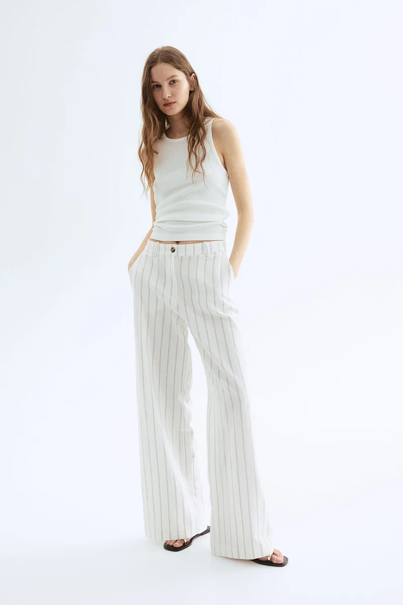 H&M Wide linen-blend trousers