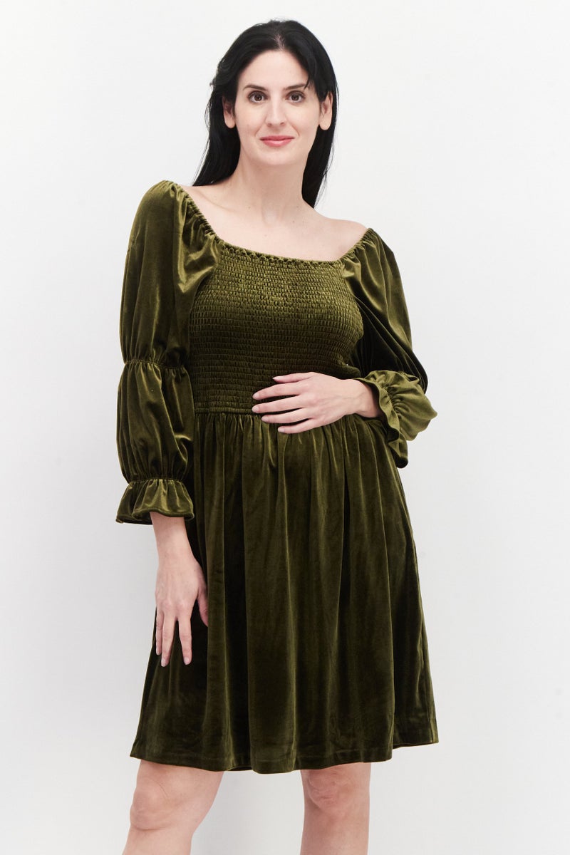 Tahari فستان ميني بسيط للنساء، زيتوني - Image 1