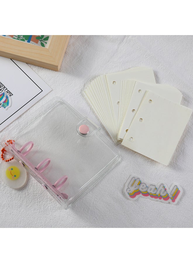 دفتر شفاف لامع بثلاثة ثقوب من PVC للمحفظة الصغيرة، ألبوم النجوم المخصص لطالبات المدارس - Image 4