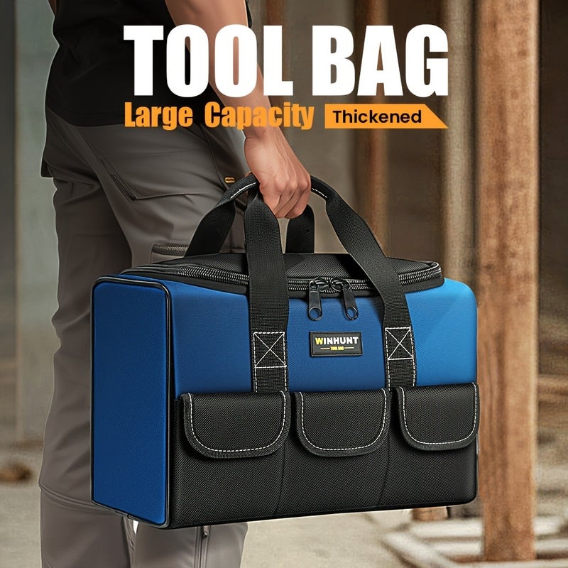 WINHUNT Heavy Duty Tool Bag with Wide Mouth for Tool Storage, Carrier And Organizer, Tool Bag for Men, Wide Mouth Tool Bag with Inside  Pockets - Image 5