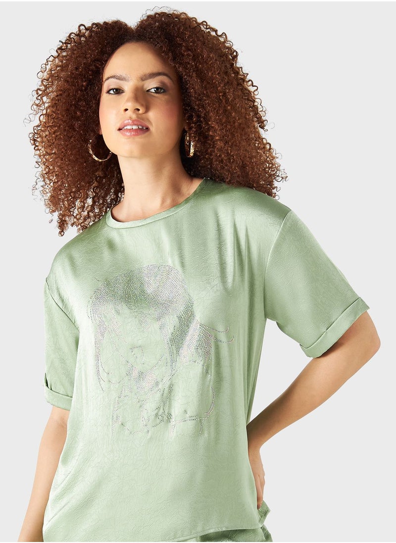 SP Characters - Crew Neck Graphic T-Shirt - Image 1