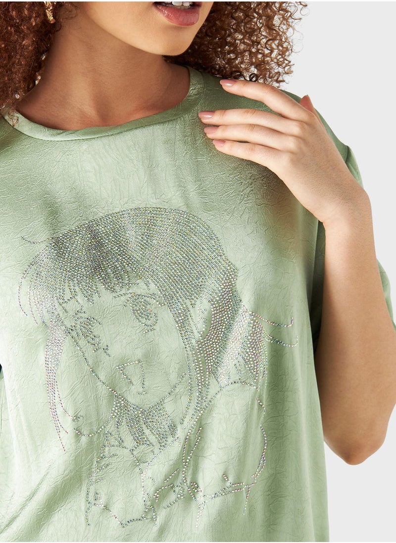 SP Characters - Crew Neck Graphic T-Shirt - Image 1