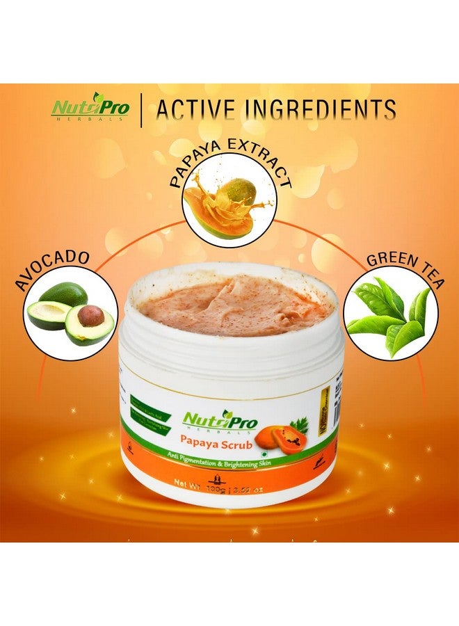 NutriPro Papaya Scrub|Enriched With Papaya, Walnut & Vitamin E |Tan Removing |Revitalizing Skin |Pore Correction |Anti Pigmentation & Brightening Skin |Miniral Oil & Cruelty Free 100gm - Image 4