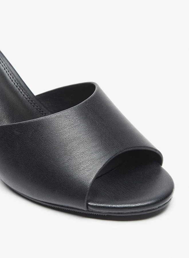 Celeste Women's Solid Slip-On Sandals with Stiletto Heels