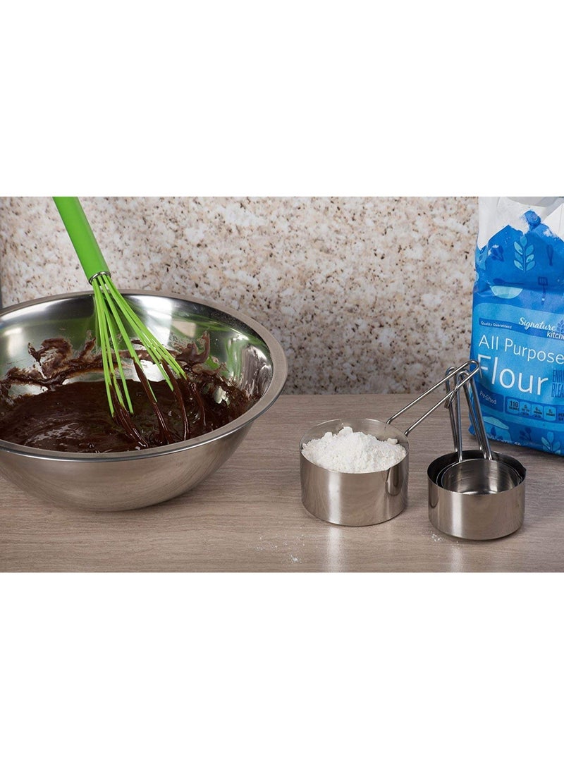 kunshao Stainless Steel Measuring Cups & Spoon Combo for Dry or Liquid/Kitchen Gadgets for Cooking & Baking Cakes/Measuring Cup Set Combo with Handles (Set of 4 Cups & 4 Spoons) - Image 5