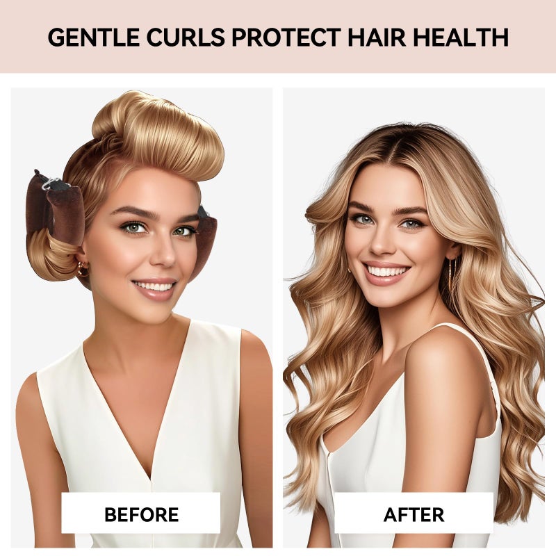 Togayu Heatless Curls Overnight Set - Jumbo Overnight Hair Curlers to Sleep In, Soft Velvet Hair Rollers for Women, No Damage Curls Styling Tools 4pcs - Image 3