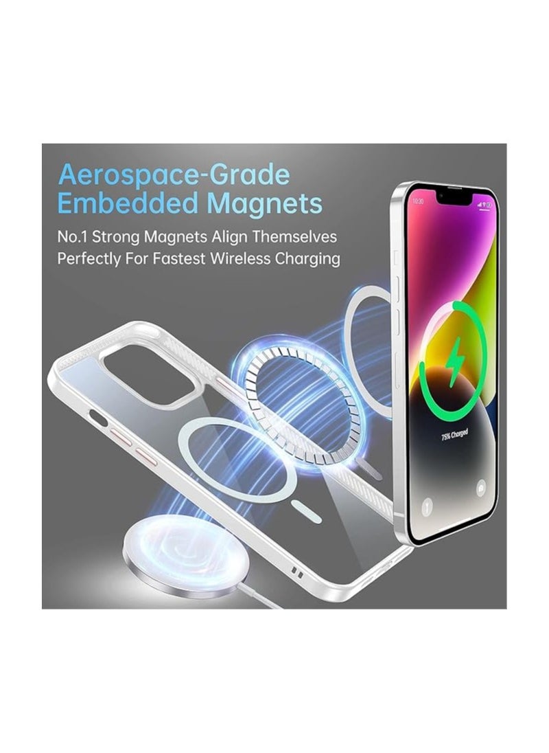 Generic - Magnetic Case, Compatible with MagSafe,Ultra Slim Hard PC with Soft TPU Edges Protective Case,for iPhone 11 Pro Max,6.7 Inch Case (White) - Image 1