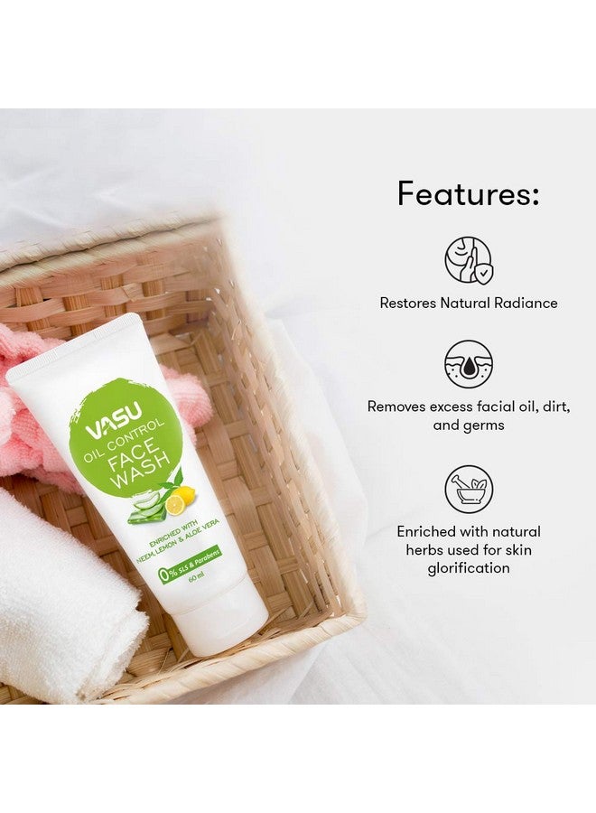Vasu Herbal Facewash for Oily Skin -60ml (Pack of 3) - Image 4