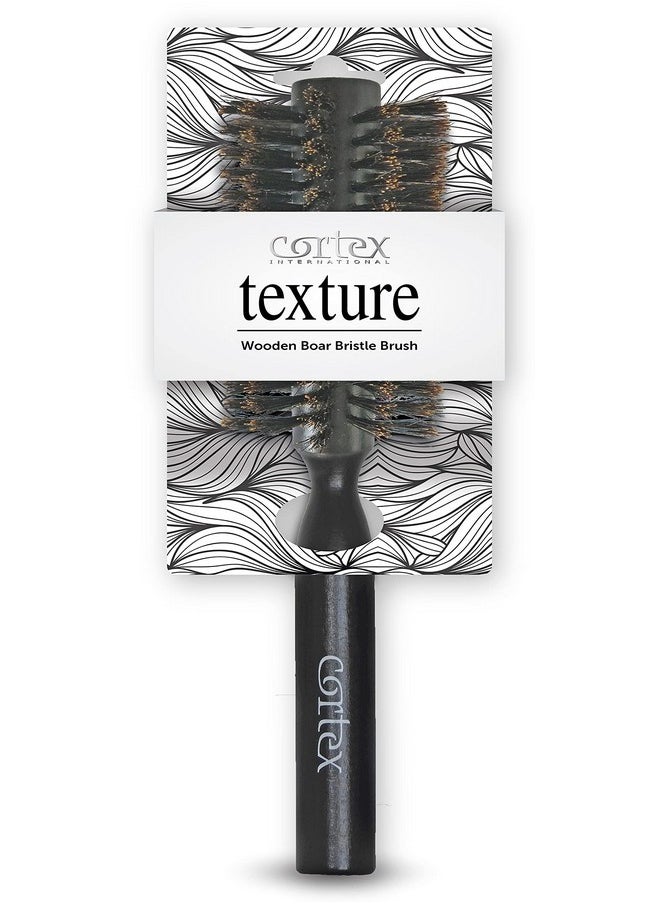 Cortex Professional - 100% Boar Bristle Round Hair Brush For Women And Men For All Hair Types Natural And Soft Hair Brush Black Wood 2.4 - Image 1