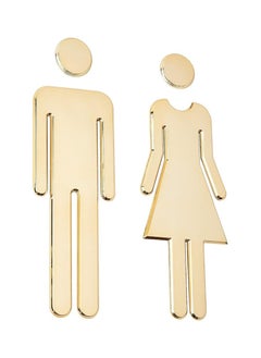 TRENDI LAND ZON ACRYLIC Toilet Signs Self Adhesive for Ladies and Gentlemen  - Image 1