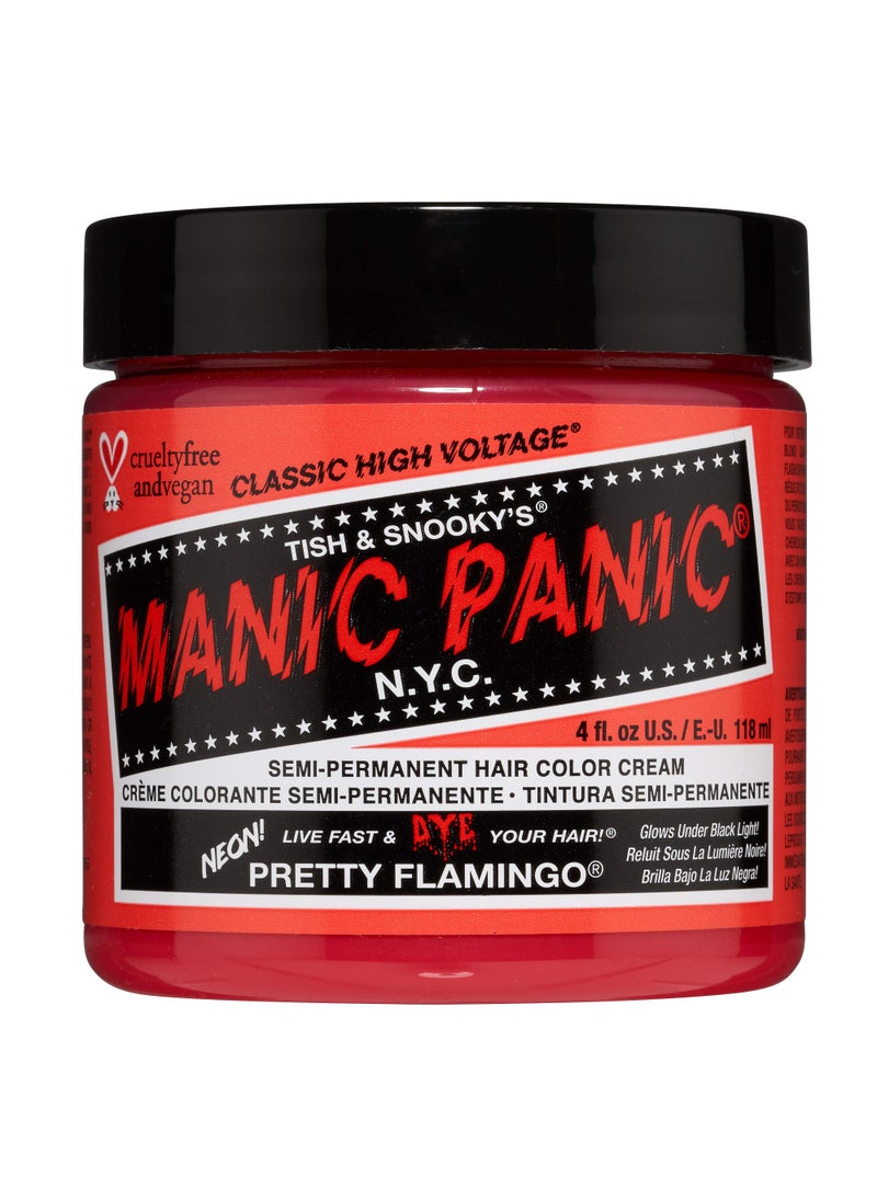 Manic Panic - MANIC PANIC Classic Pretty Flamingo Semi Permanent Hair Color - Warm Pink Hair Dye for Women & Men That Lasts 4-6 Weeks - Vegan, Ammonia & Cruelty-Free - Create & Mix Custom Shades (4oz) - Image 1