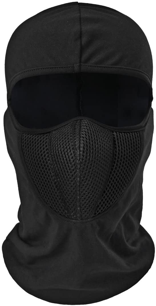PrimeBox Helmet Face Mask Full Cover Bike Riding Cotton Anti-Dust Protection Neck Gaiter Stylish Black Biker Mask Pack of 1 Balaclava for Men - Image 1