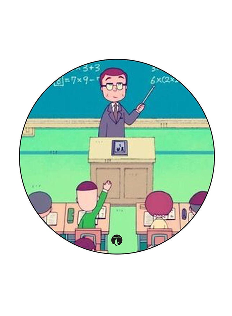 Anime Chibi Maruko Chan Printed Mouse Pad Round  Multicolour
