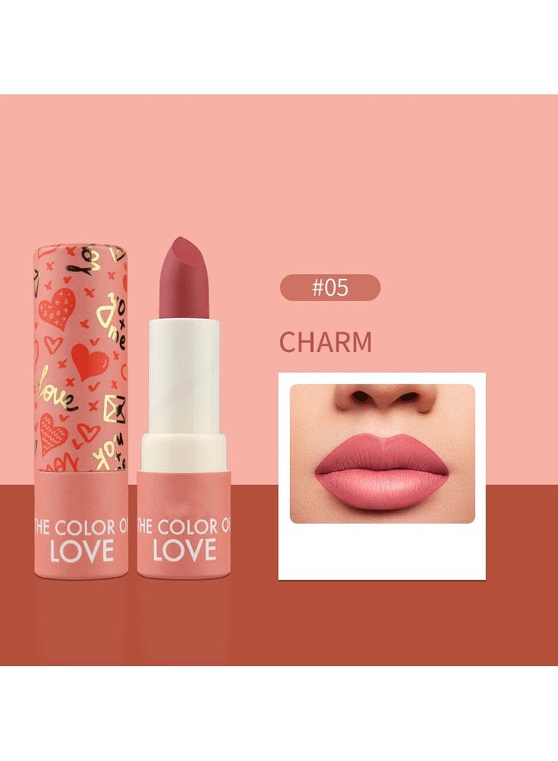 Huitich Matte Lipstick – The Color of Love, Long-Lasting Waterproof Lip Color (Model 05 Charm) - Image 3
