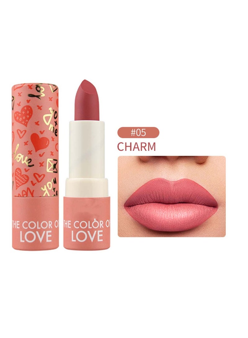 Huitich Matte Lipstick – The Color of Love, Long-Lasting Waterproof Lip Color (Model 05 Charm) - Image 5
